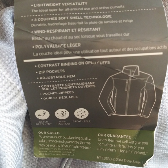 Eddie Bauer weather resistant softshell jacket - Picture 7 of 8